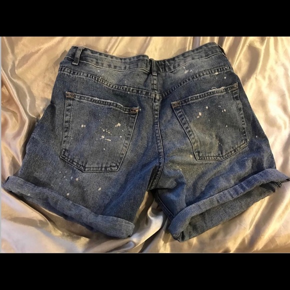 denim white spattered shorts - Picture 2 of 3